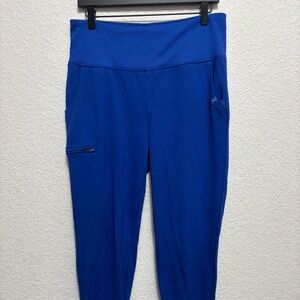 Jaanuu Rib Band High-Waisted Jogger - Royal Blue